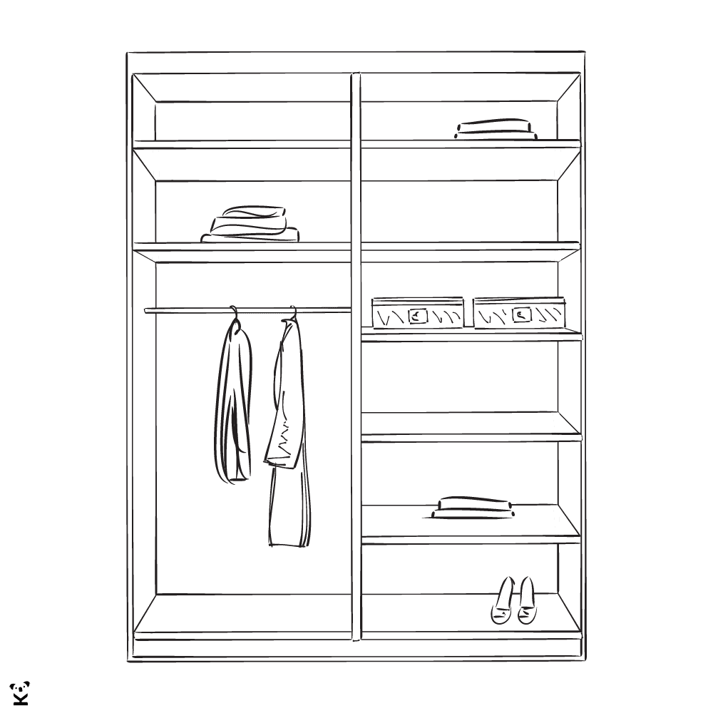 MAREN | ארון דלתות פתיחה עשוי עץ תעשייתי בחיפוי מלמין - KUALA