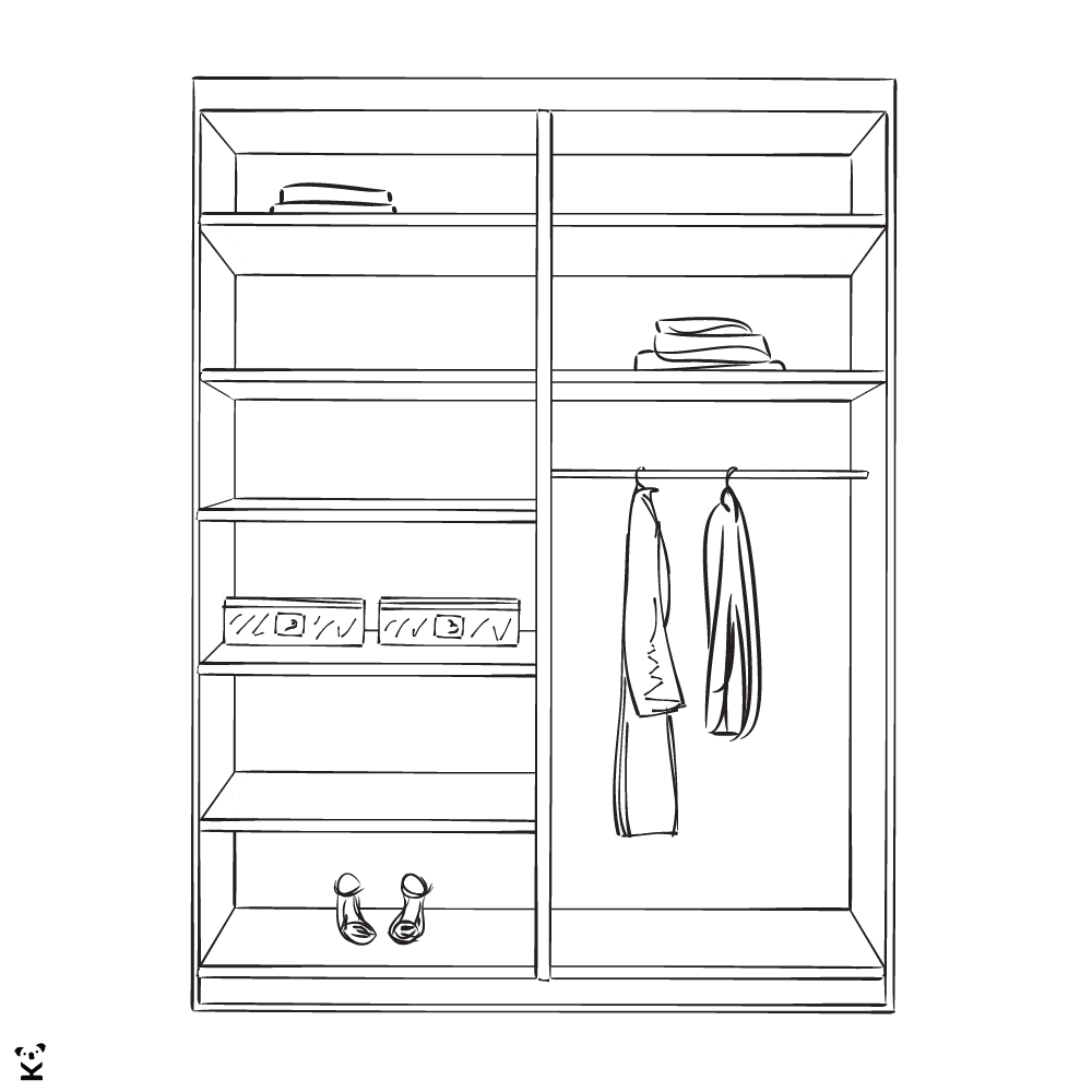 MAREN | ארון דלתות פתיחה עשוי עץ תעשייתי בחיפוי מלמין - KUALA