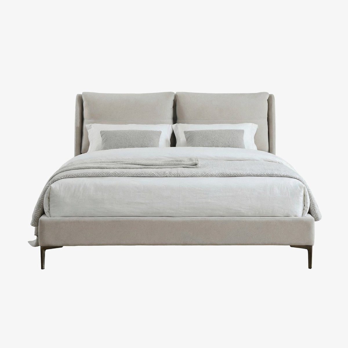 MIKMI | מיטה זוגית מרופדת בבד אריג, 160/200 ס"מ - KUALA