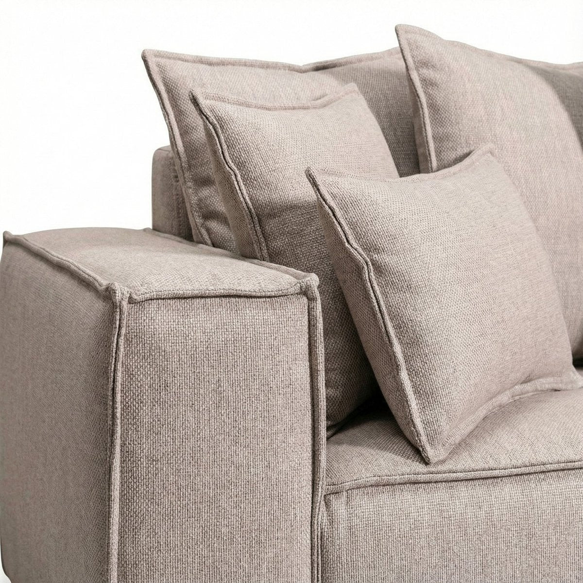 MYROR | ספה תלת מושבית מודרנית מרופדת בבד אריג - KUALA