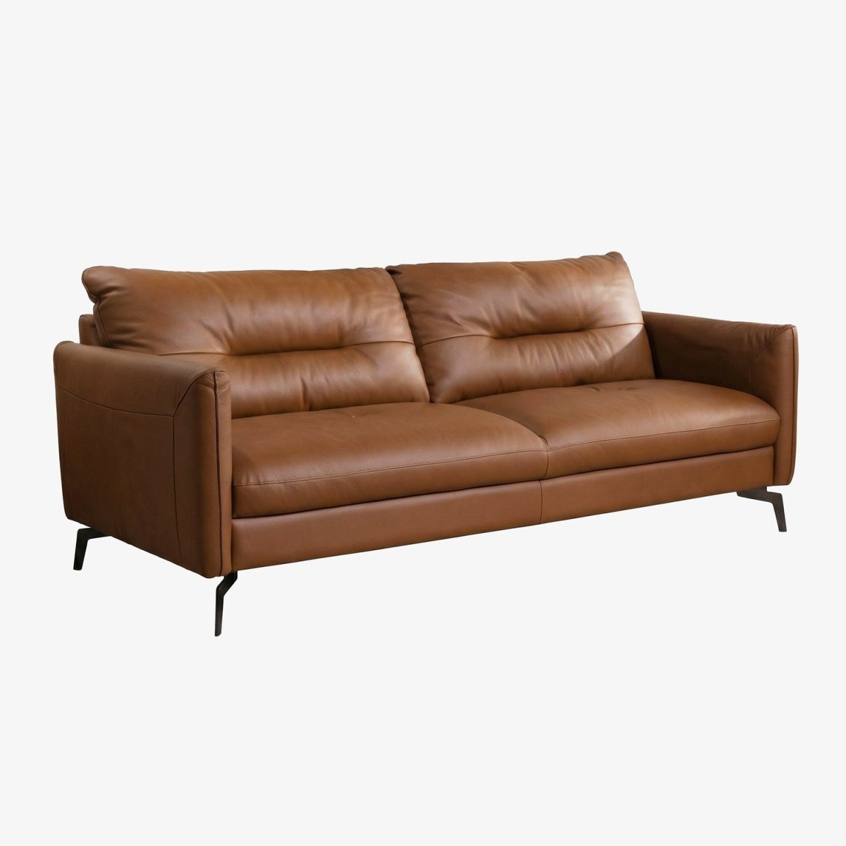 NAVLI | ספה תלת מושבית וינטאג' מרופדת בבד עור - KUALA