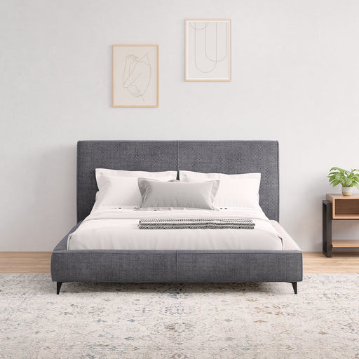 מעבר לעמוד מוצר ELEA | מיטה מרופדת בעיצוב מודרני בגוון אפור כהה, גודל 160/200 בתוספת ארגז מצעים