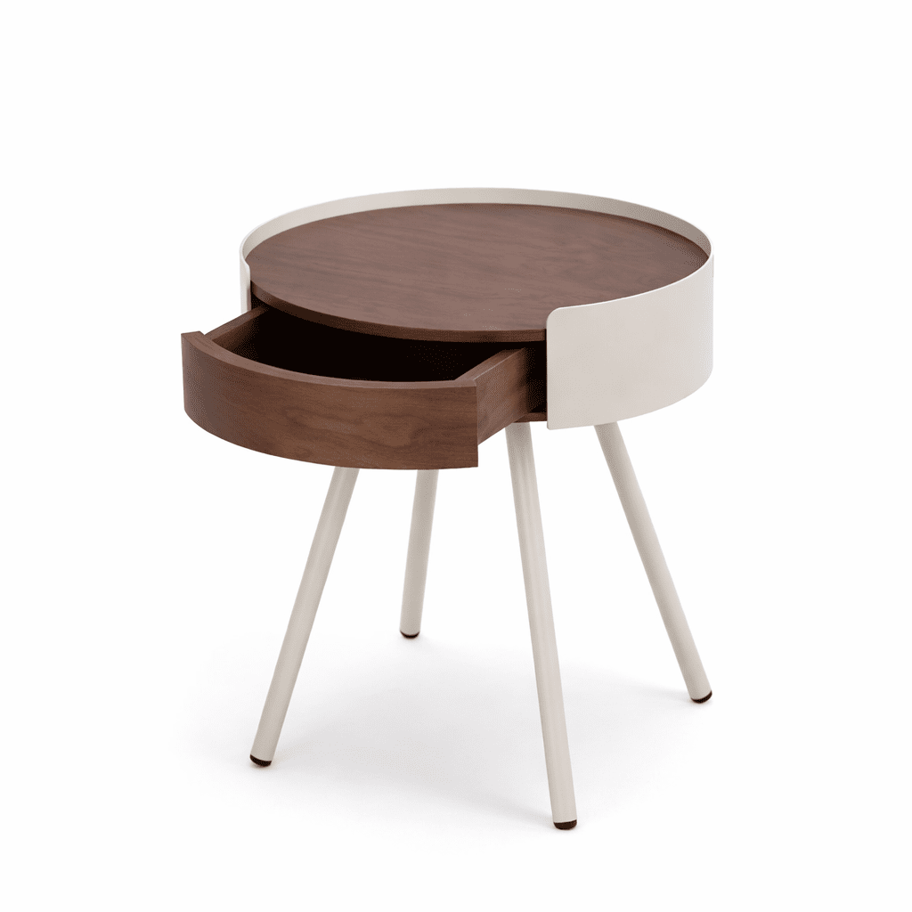 ODAN | שולחן צד עגול מפורניר ומתכת, קוטר 44 ס"מ - KUALA