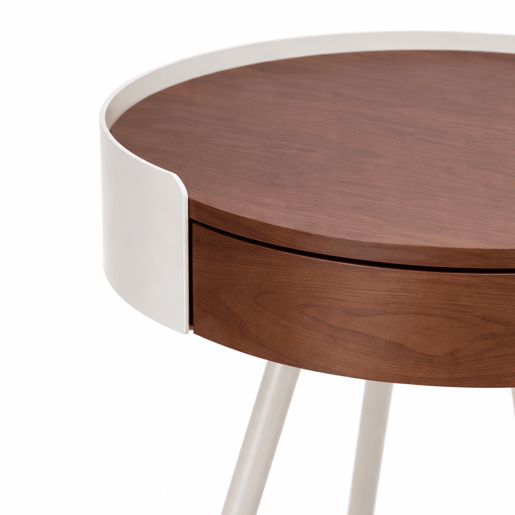 ODAN | שולחן צד עגול מפורניר ומתכת, קוטר 44 ס"מ - KUALA