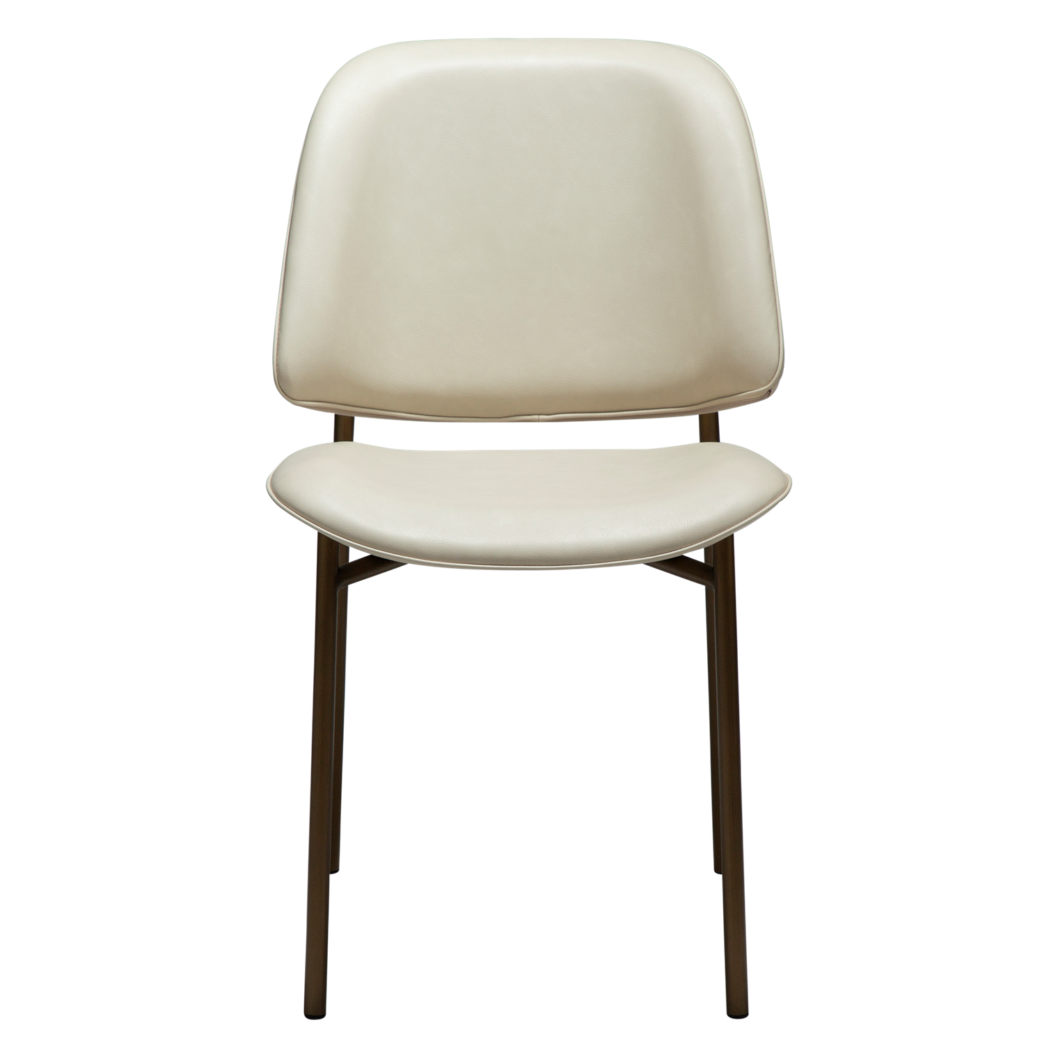 CIVARO | כיסא מרופד בבד דמוי עור בשילוב מתכת בגוון פליז