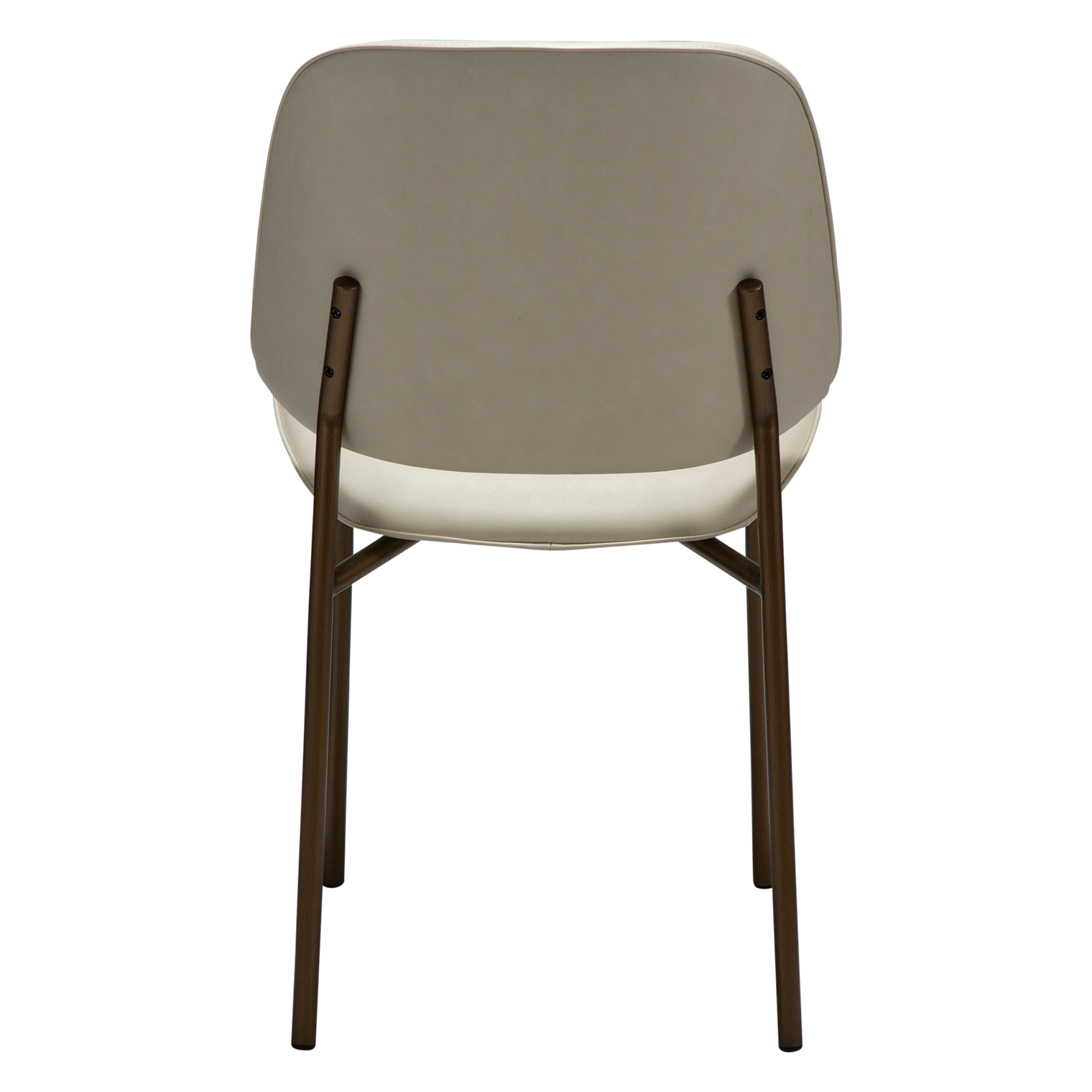 CIVARO | כיסא מרופד בבד דמוי עור בשילוב מתכת בגוון פליז