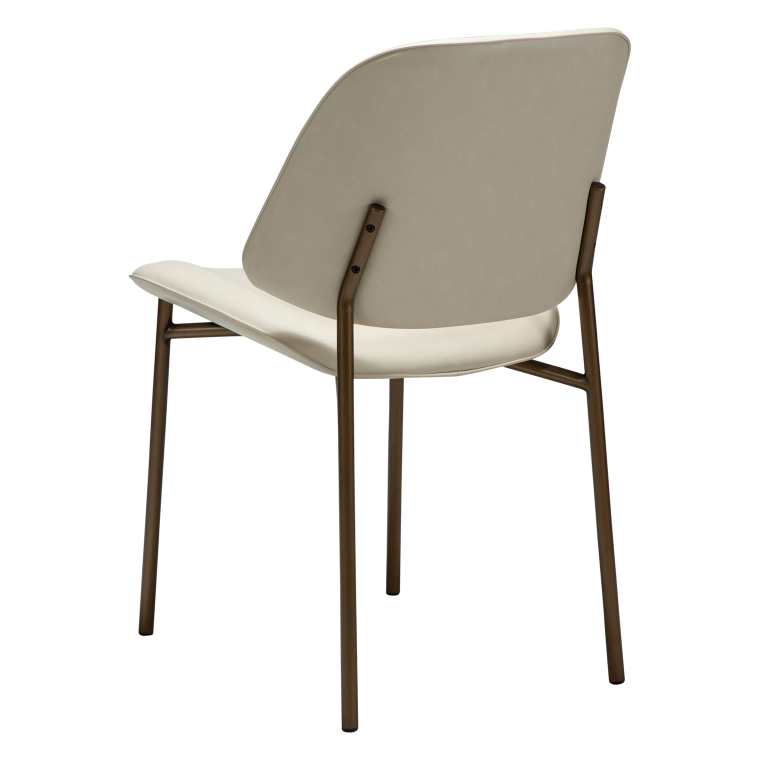 CIVARO | כיסא מרופד בבד דמוי עור בשילוב מתכת בגוון פליז