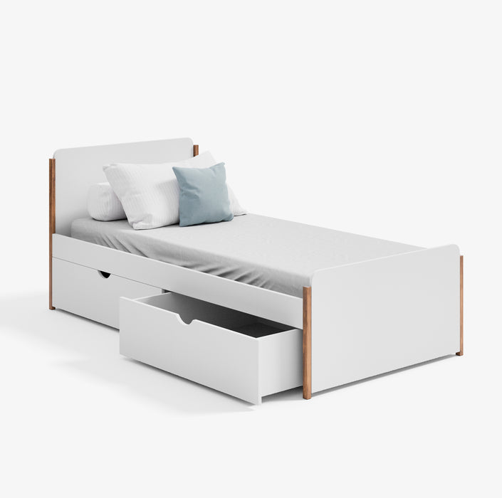 LIDIA | מיטת נוער מעץ עם מגירות אחסון