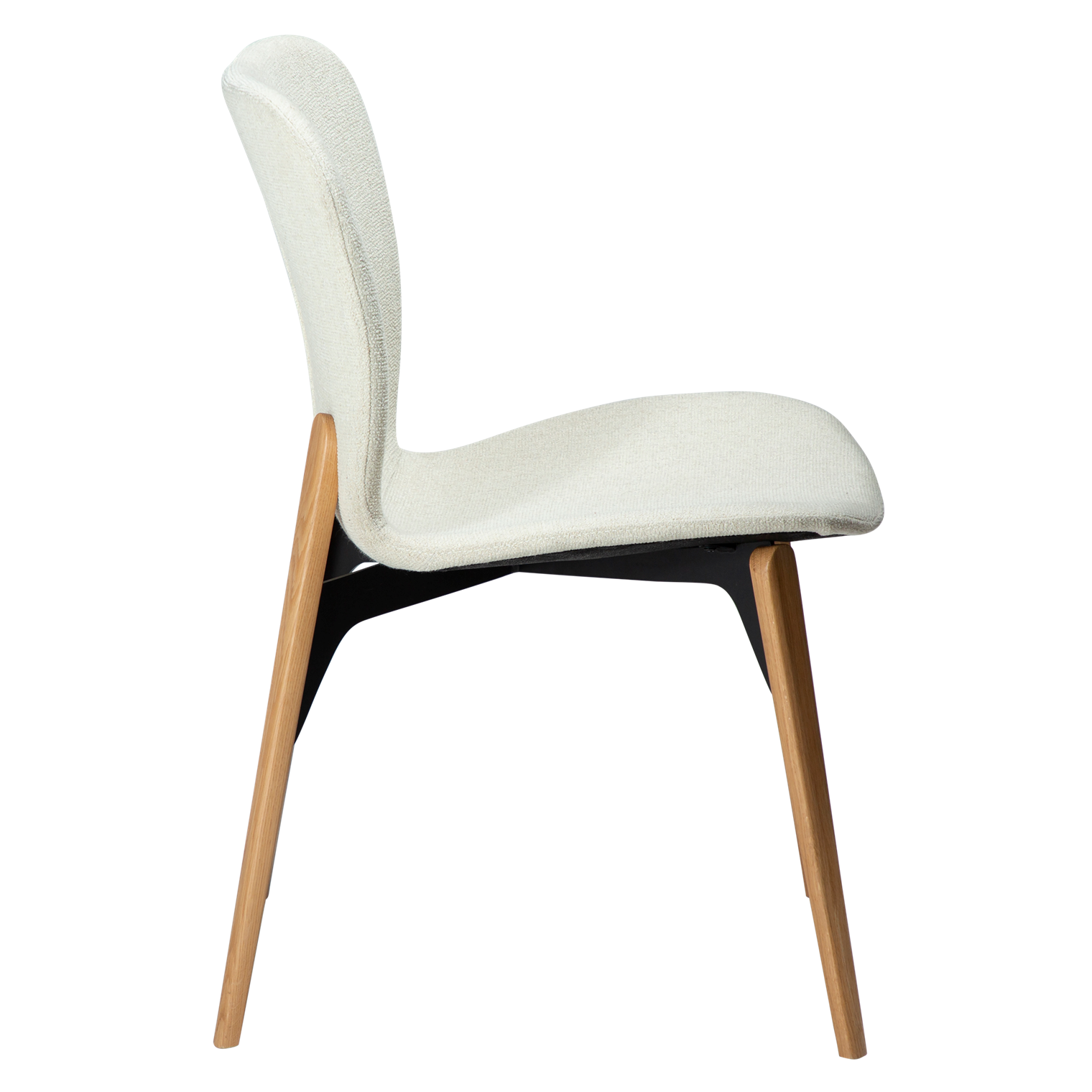 YLVIRA | כיסא מרופד בבד בוקלה בשילוב עץ אלון מלא