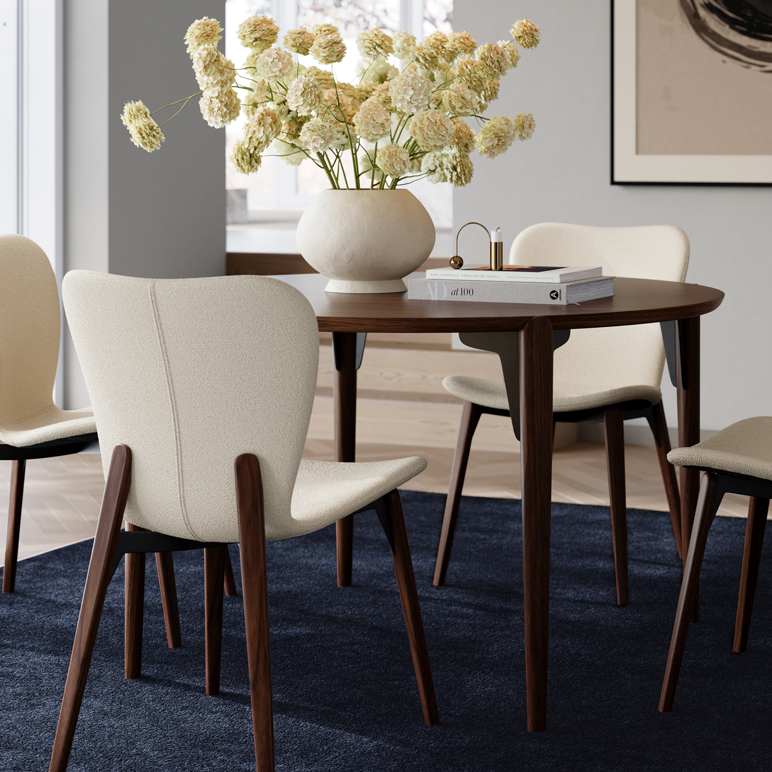 XENTRA | שולחן אוכל עגול קוטר 122 ס"מ, עד 6 סועדים