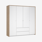 LEIFBAL | ארון פתיחה 4 דלתות ו-2 מגירות, בחיפוי מלמין