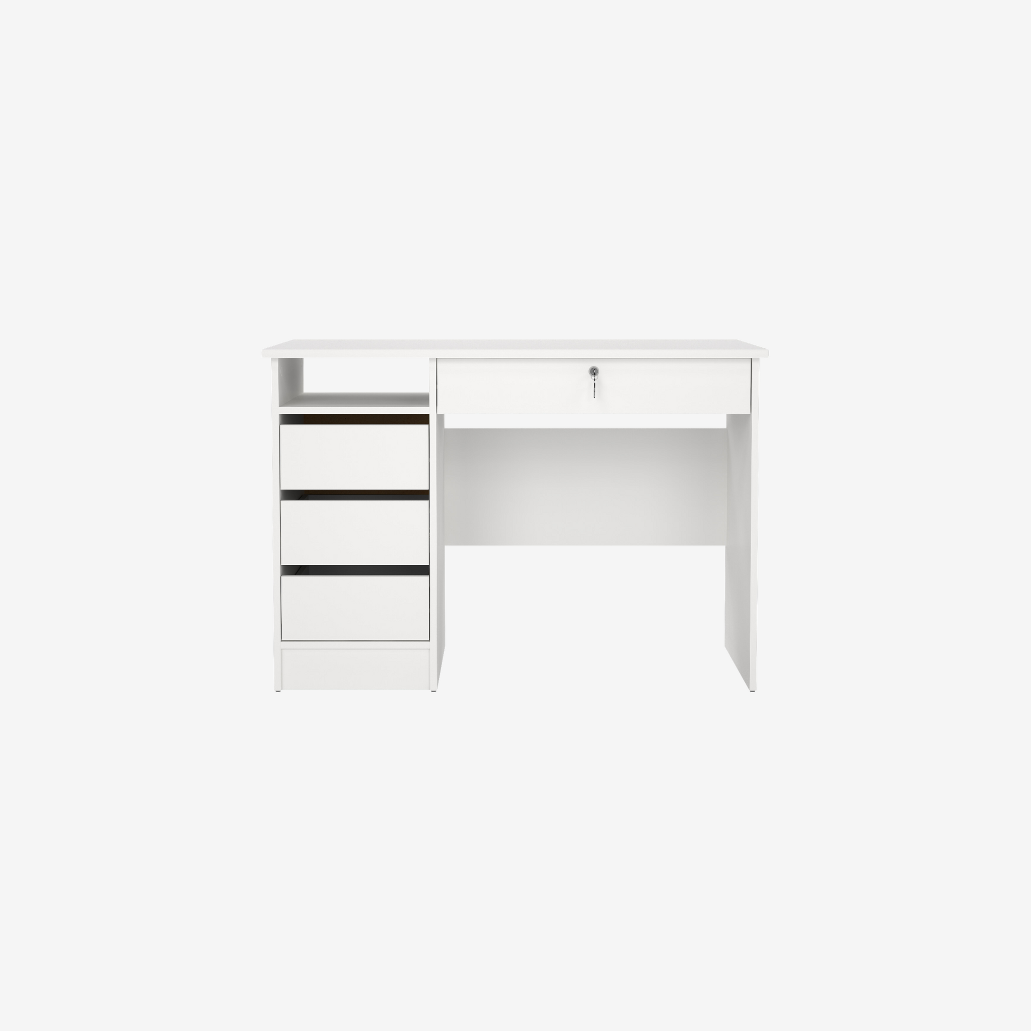 EYDA | שולחן עבודה ממלמין עם מגירות ומדף פתוח, 110 ס"מ