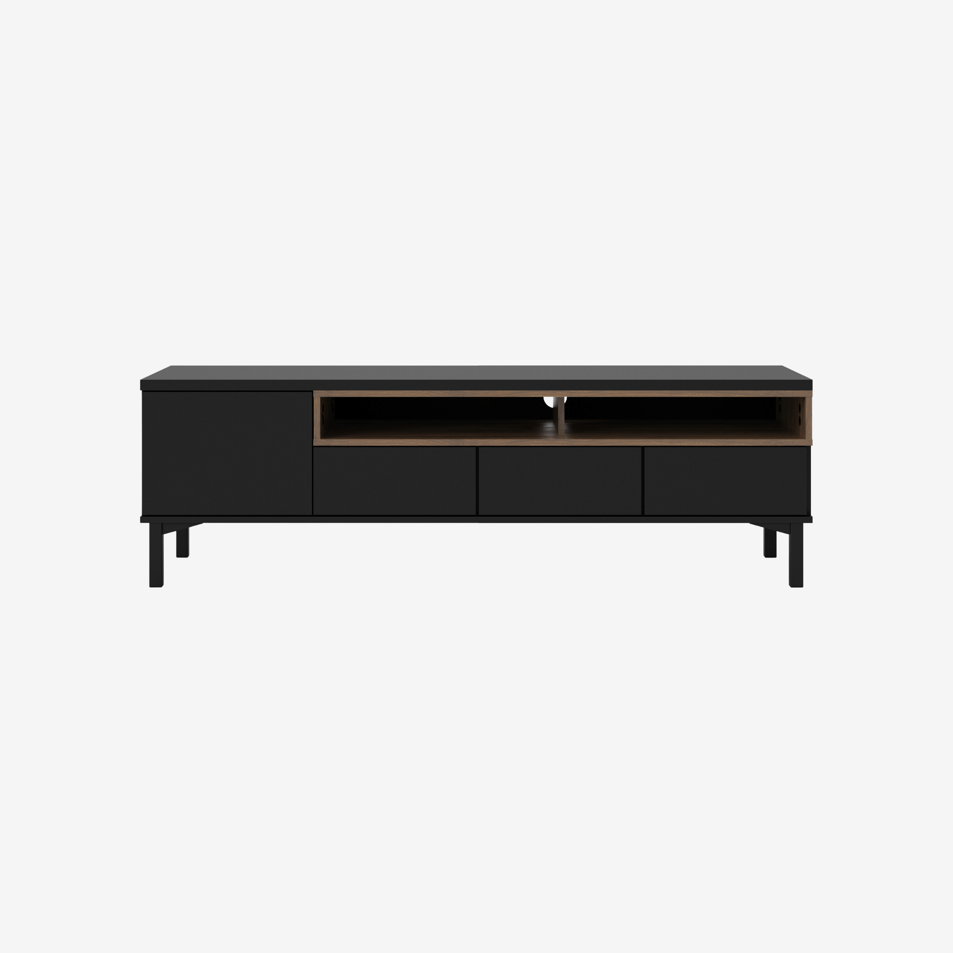 ARIVAR | מזנון נורדי ממלמין ומתכת, עם 3 מגירות, 2 מדפים פתוחים ודלת - KUALA