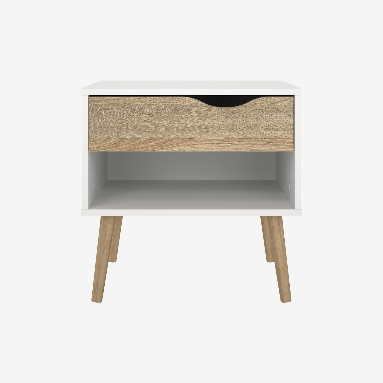 GUNNBER | שידת לילה ממלמין 50/40 ס"מ, עם מגירה ומדף פתוח