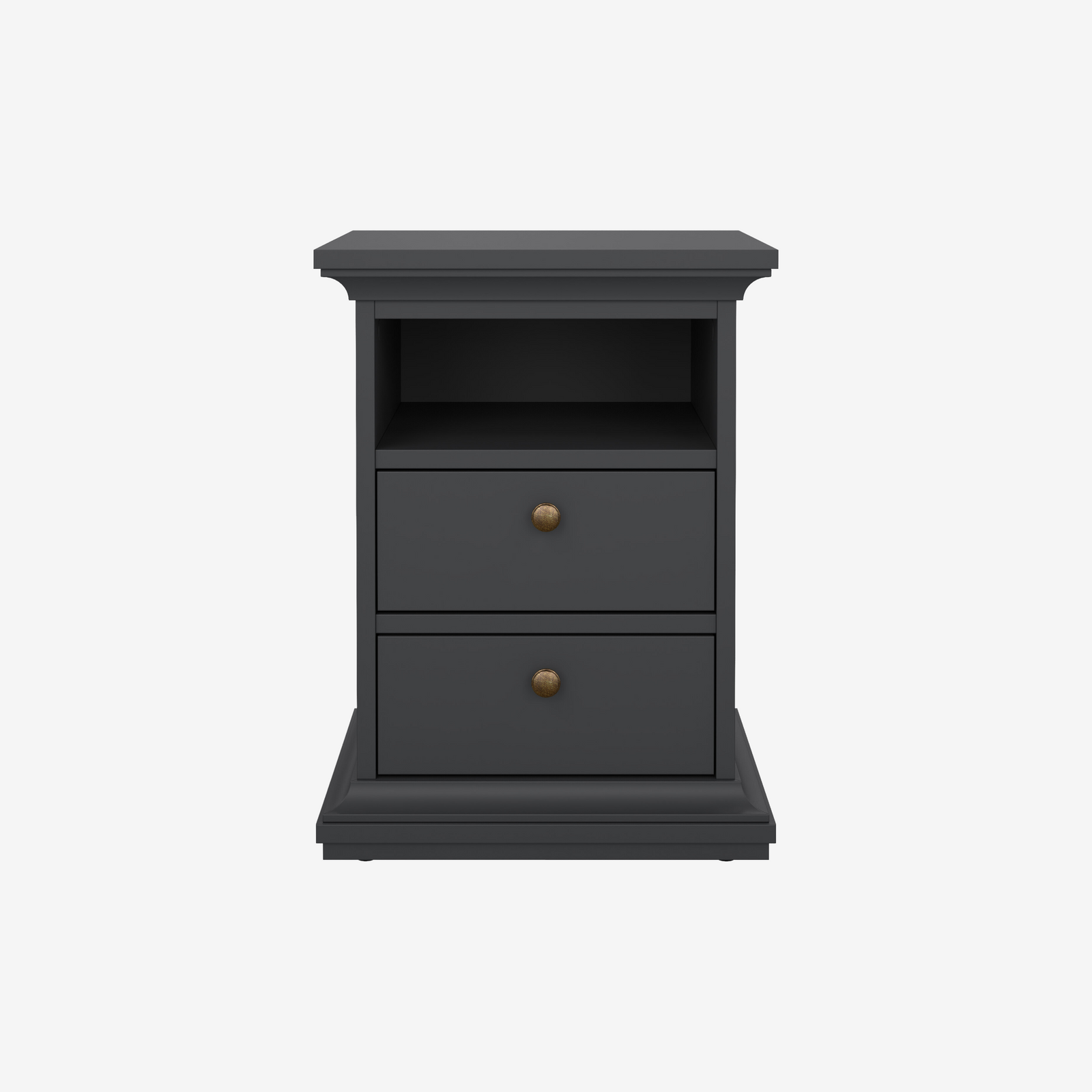 RAGNI | שידת לילה ממלמין 44/40 ס"מ, עם 2 מגירות ומדף פתוח