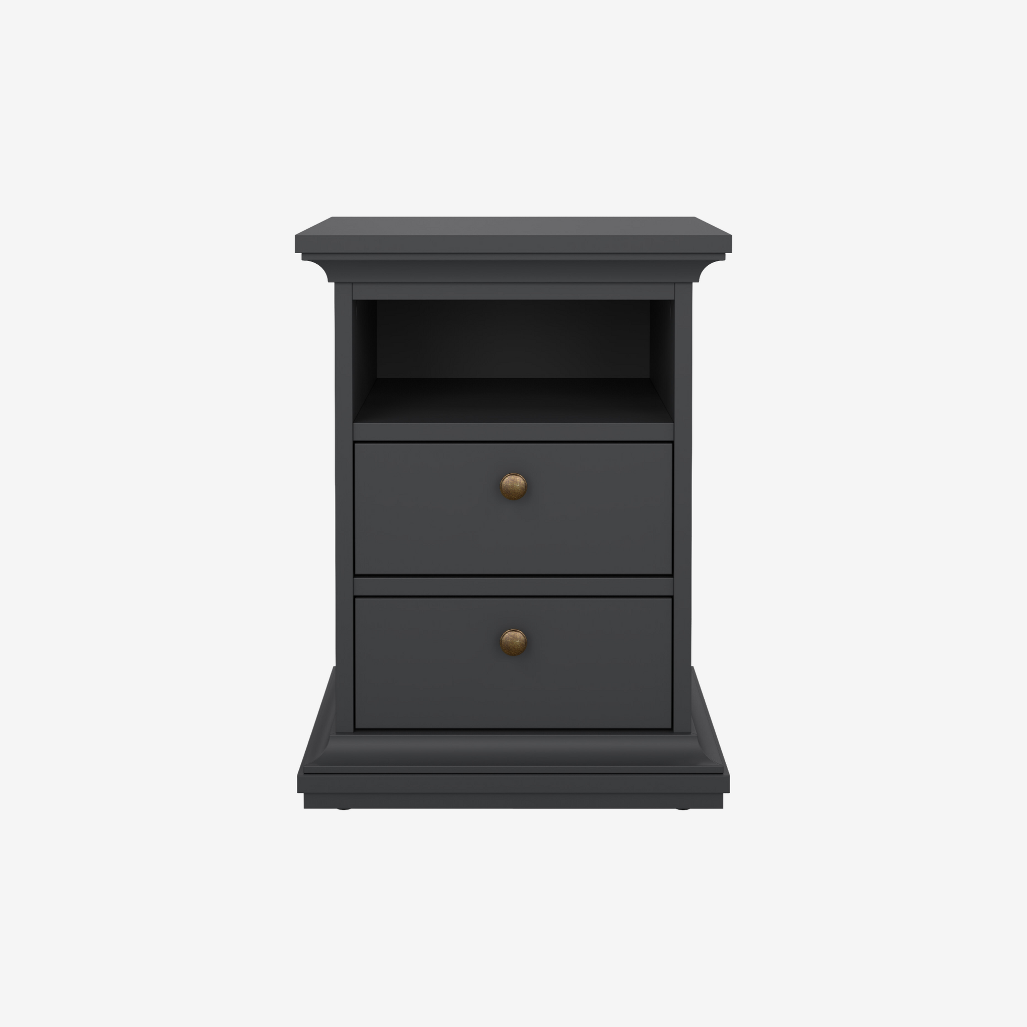 RAGNI | שידת לילה ממלמין 44/40 ס"מ, עם 2 מגירות ומדף פתוח - KUALA