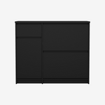 LOKES | ארון נעליים ממלמין, עם מדפים כפולים, מגירה ומדפים סגורים