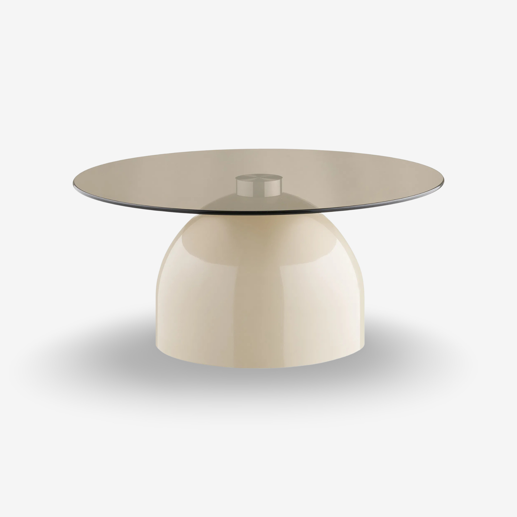 RAST | שולחן סלון עגול ממתכת וזכוכית, קוטר 70 ס"מ