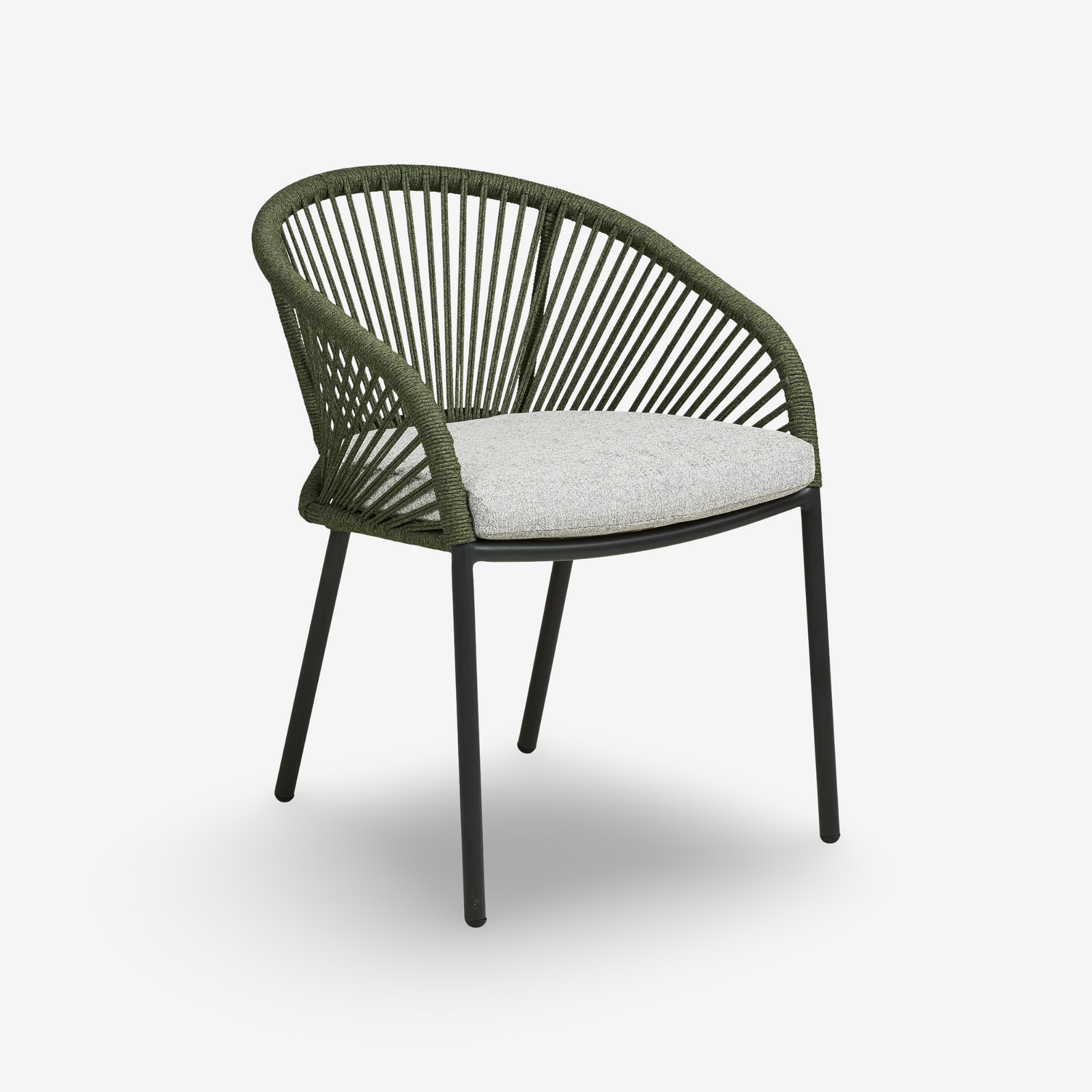 MOLAK | כיסא אוכל מאלומיניום וחבלים עם כרית ישיבה