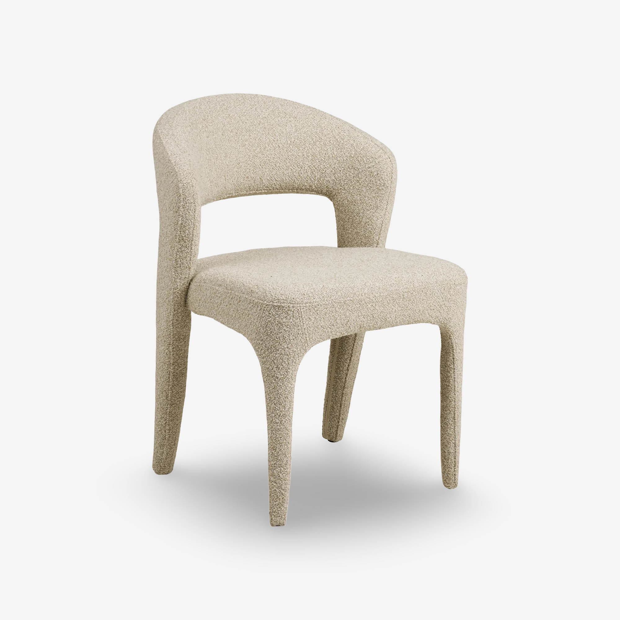 MIKALI | כיסא אוכל מרופד בבד דמוי צמר