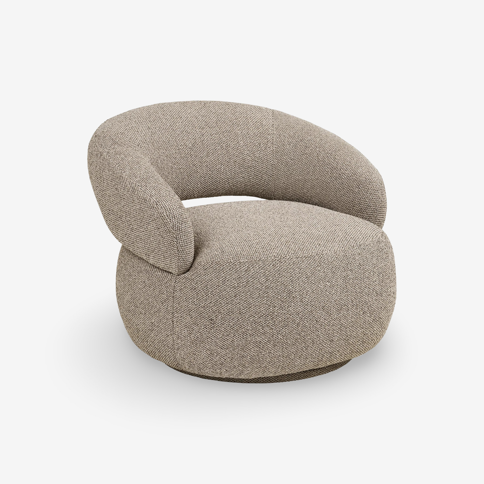 TIRASK | כורסא מעוגלת מרופדת בבד אריג