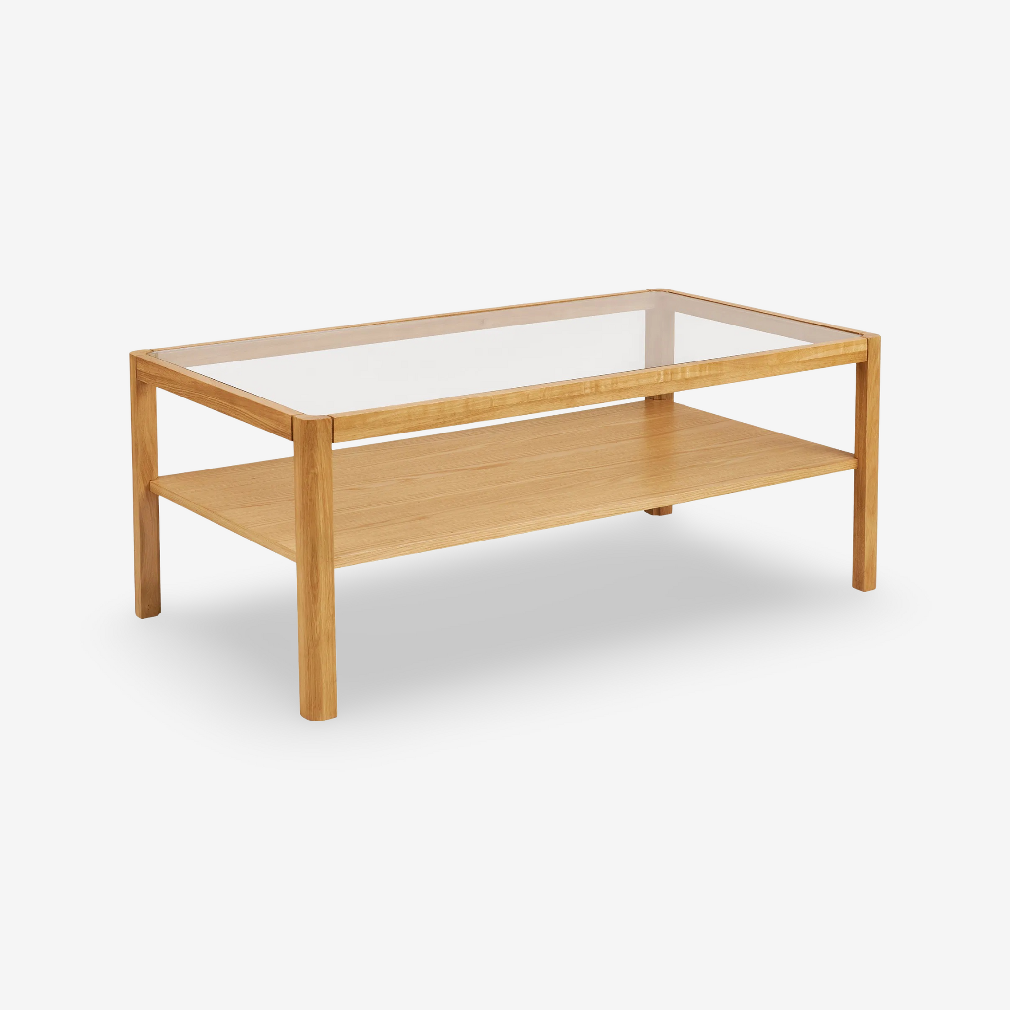 MOLOM | שולחן סלון מלבני מעץ וזכוכית, 110/60 ס"מ