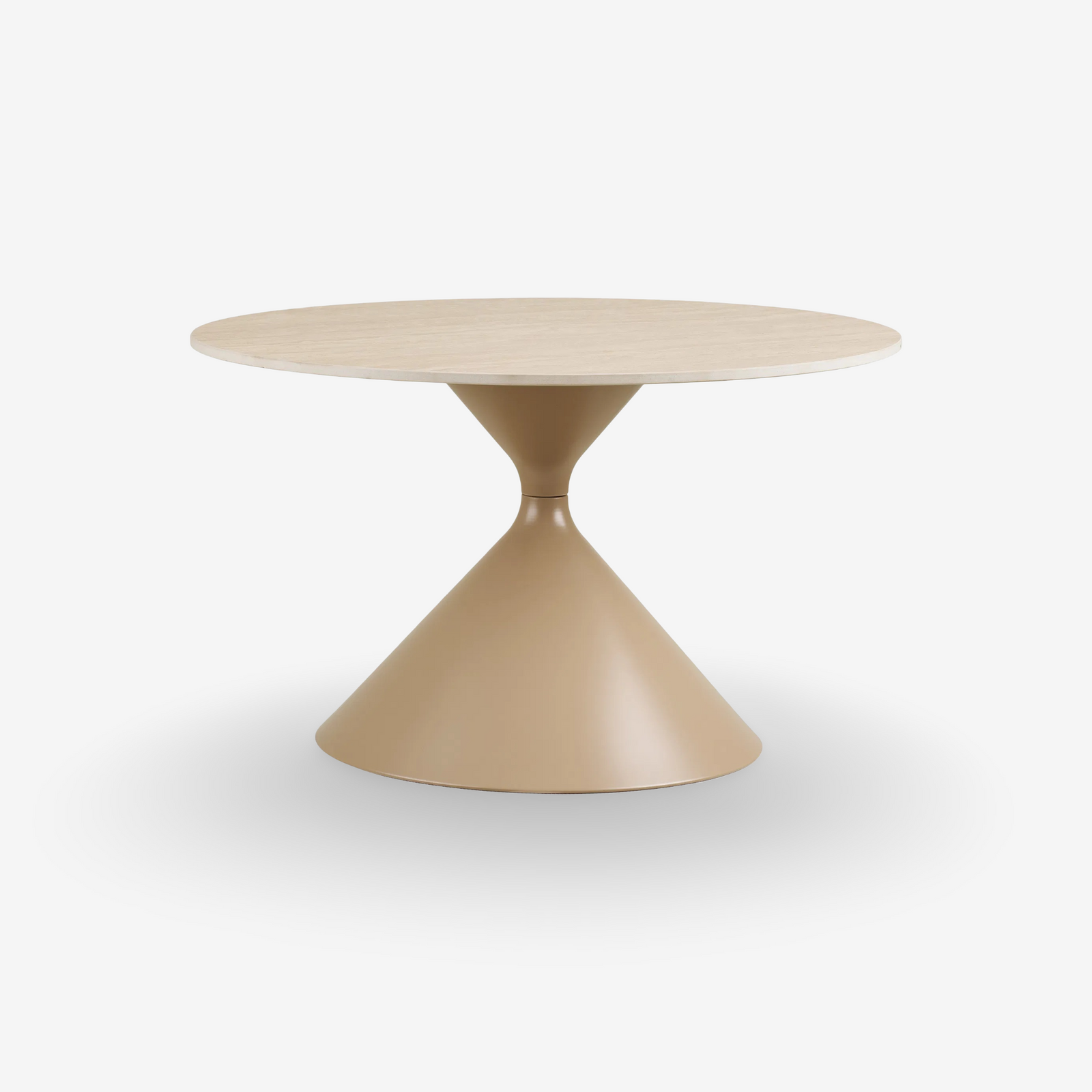 ORASKE | שולחן סלון עגול ממתכת וקרמיקה, קוטר 70 ס"מ