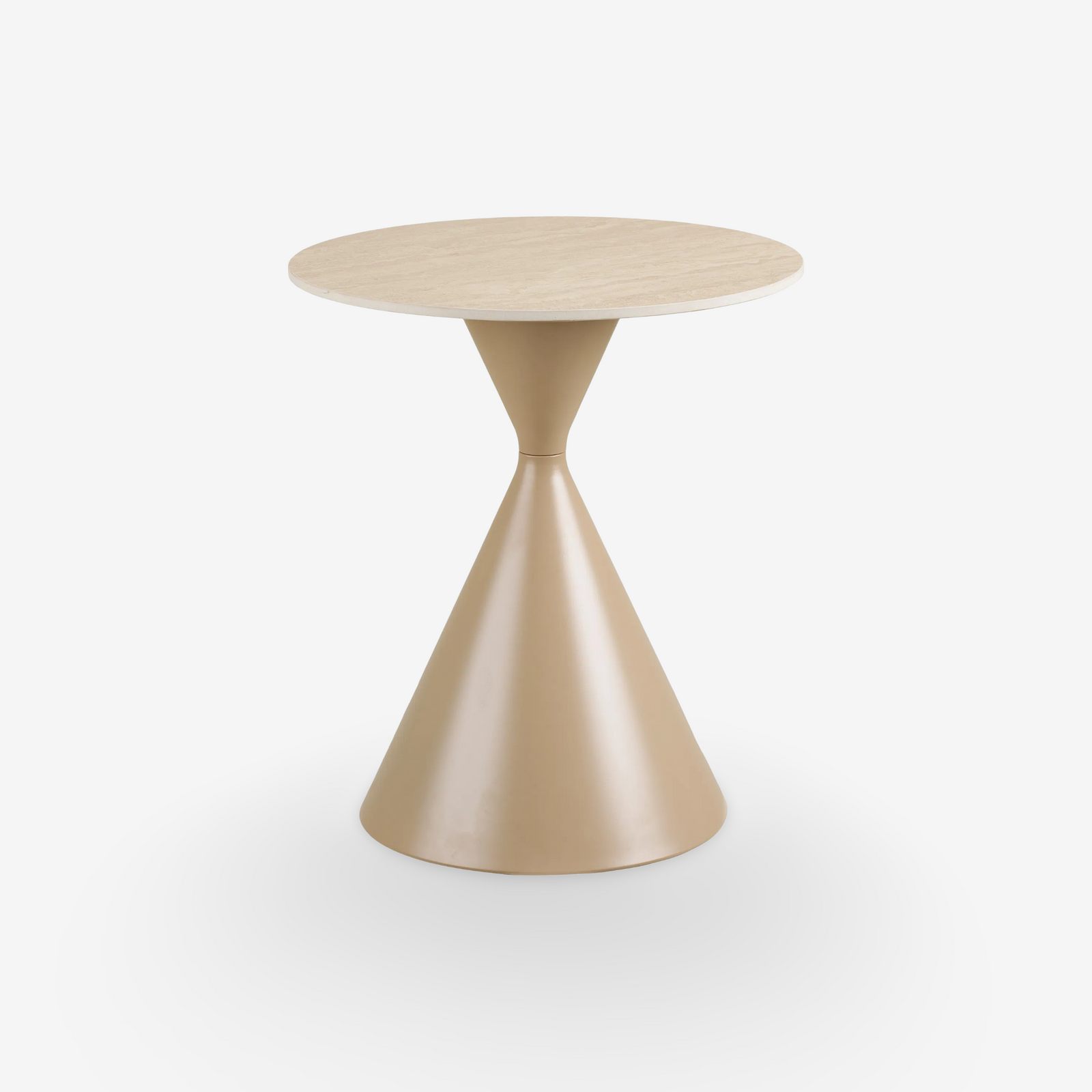 YALVA | שולחן צד עגול ממתכת וקרמיקה, קוטר 50 ס"מ