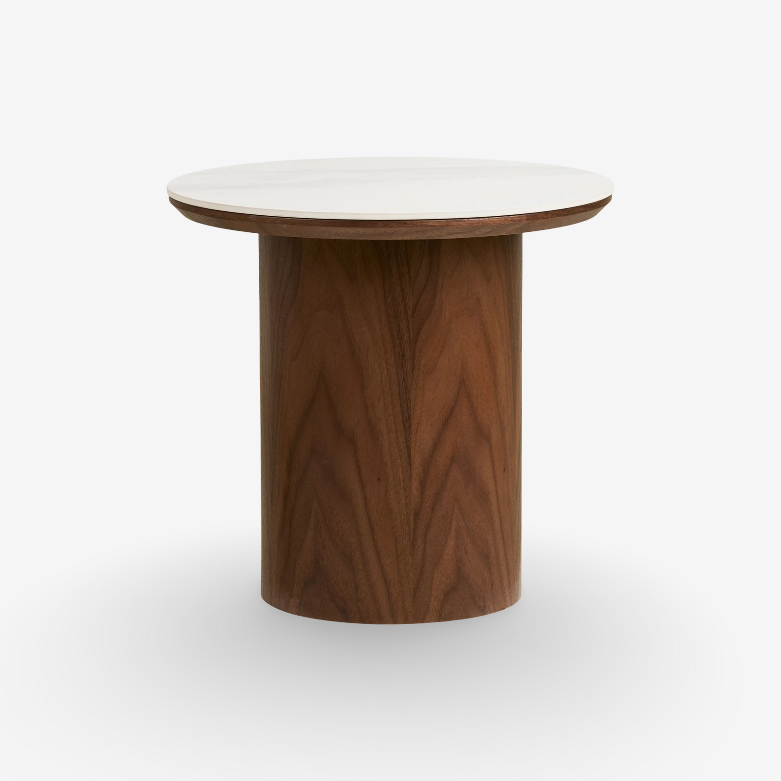 YALVATIN | שולחן צד עגול מעץ וקרמיקה, קוטר 40 ס"מ