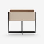 LOYA | שידת לילה מעץ ומתכת, 60/40 ס"מ