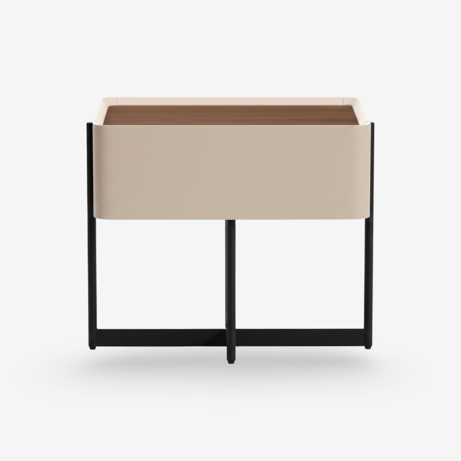 LOYA | שידת לילה מעץ ומתכת, 60/40 ס"מ