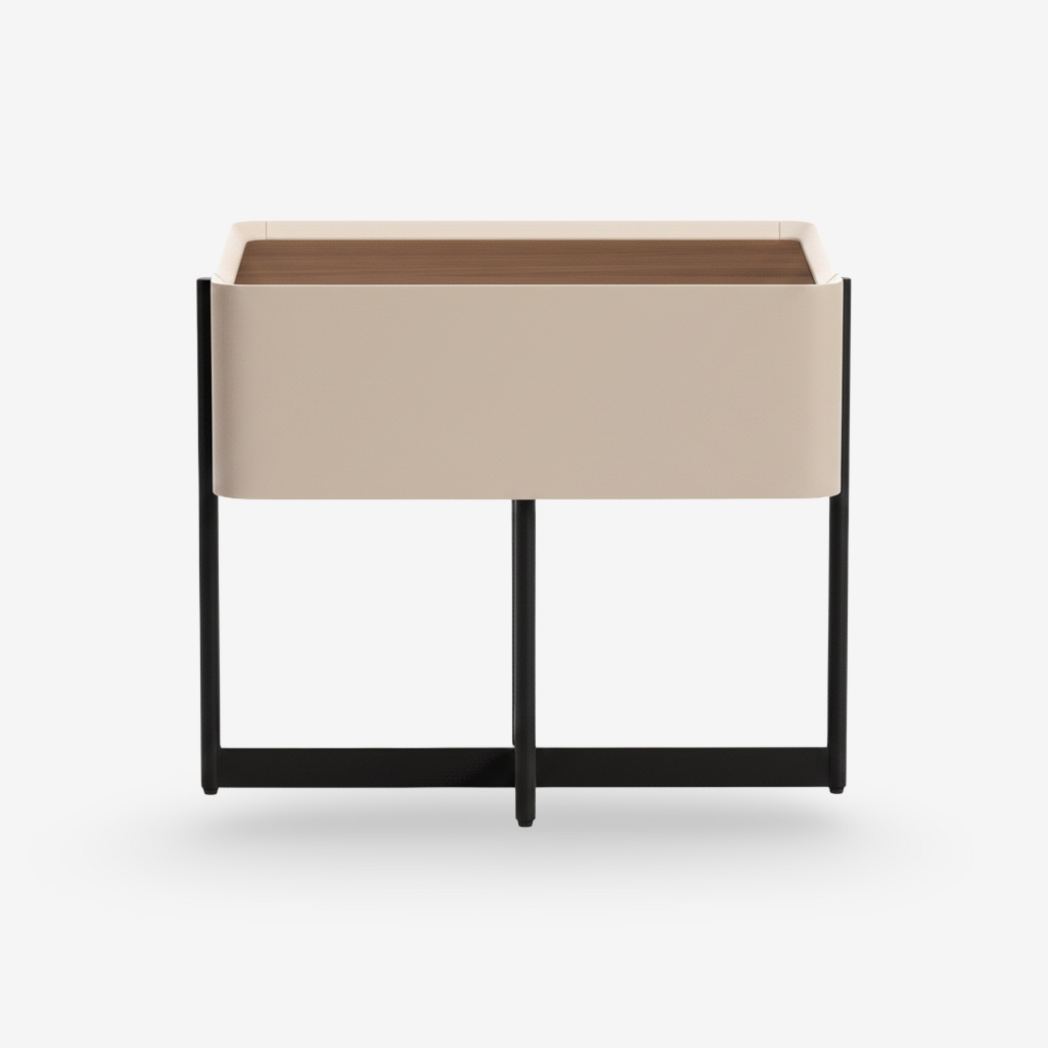 LOYA | שידת לילה מעץ ומתכת, 60/40 ס"מ