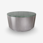 DUSK | שולחן סלון עגול משיש ופלדה, קוטר 80 ס"מ