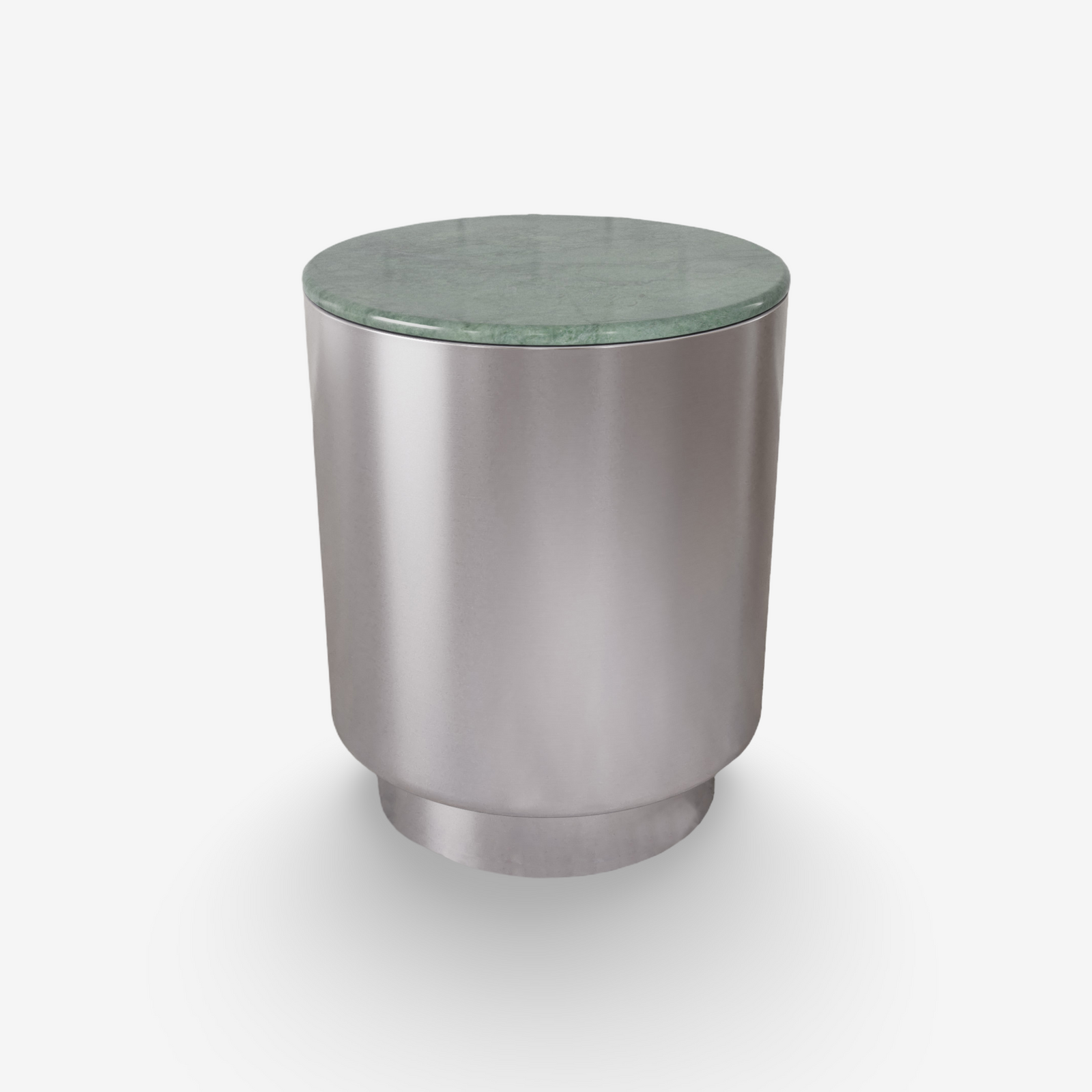 ESSA | שולחן צד עגול משיש ופלדה, קוטר 45 ס"מ