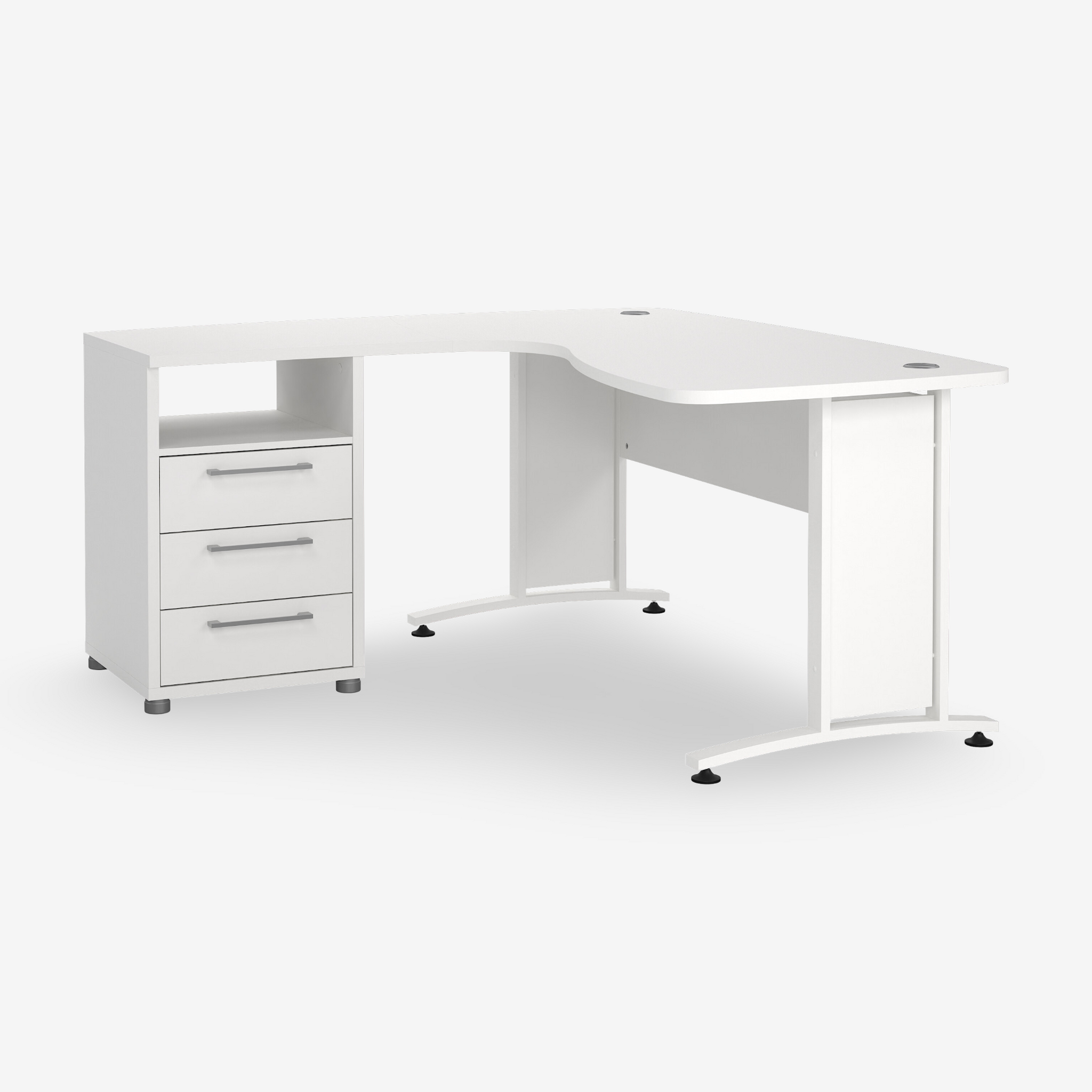 FORM | שולחן עבודה פינתי עם 3 מגירות ומדף פתוח, 150/160 ס"מ - KUALA