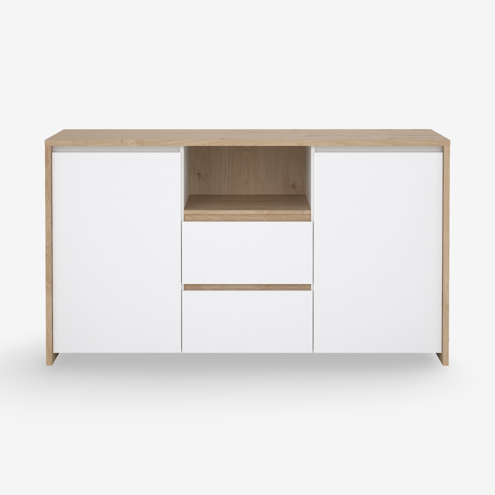 BARKO | שידת אחסון עם 2 מגירות, 2 דלתות ומדף פתוח - KUALA