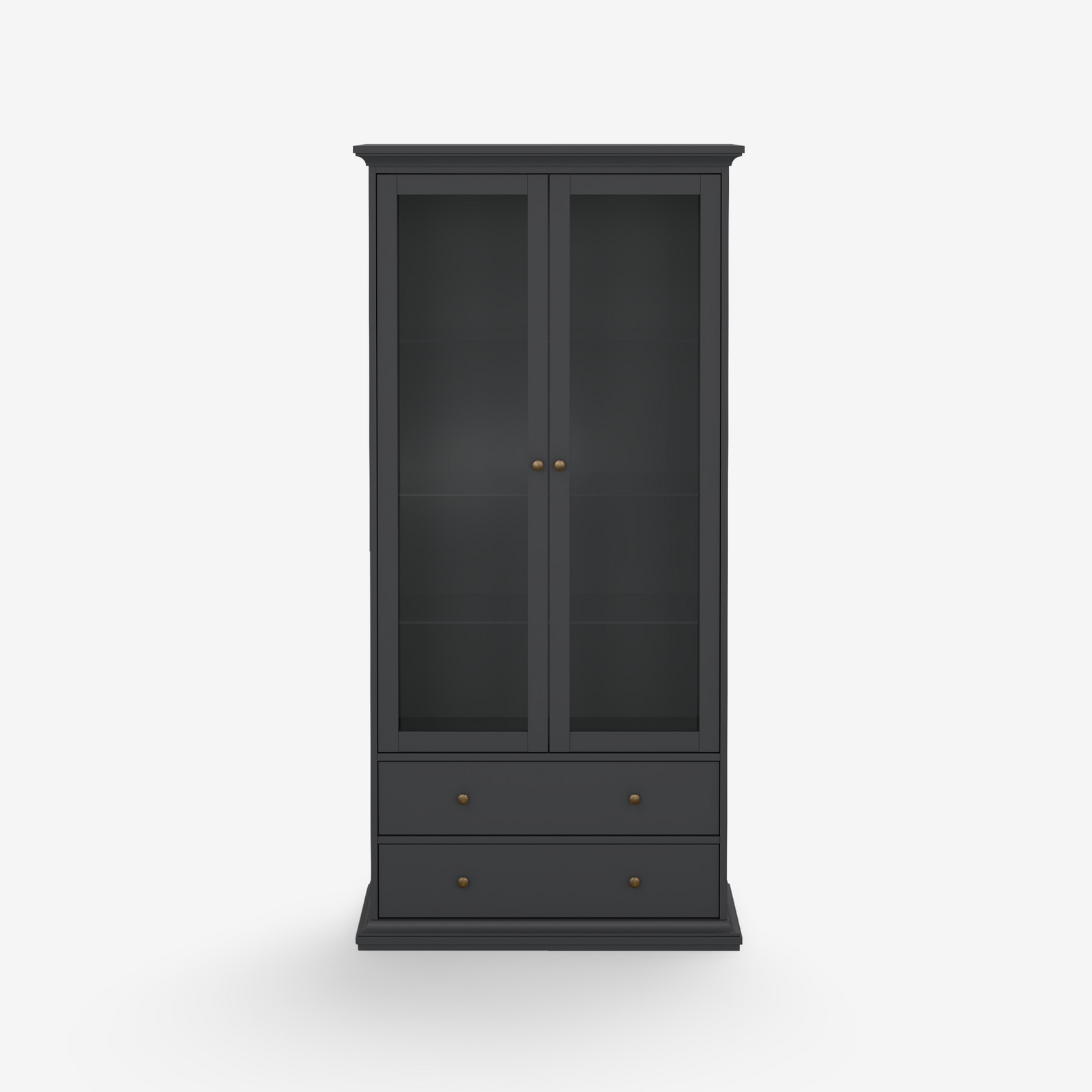 GUSTA | ספריה בשילוב זכוכית עם 2 דלתות ו- 2 מגירות - KUALA