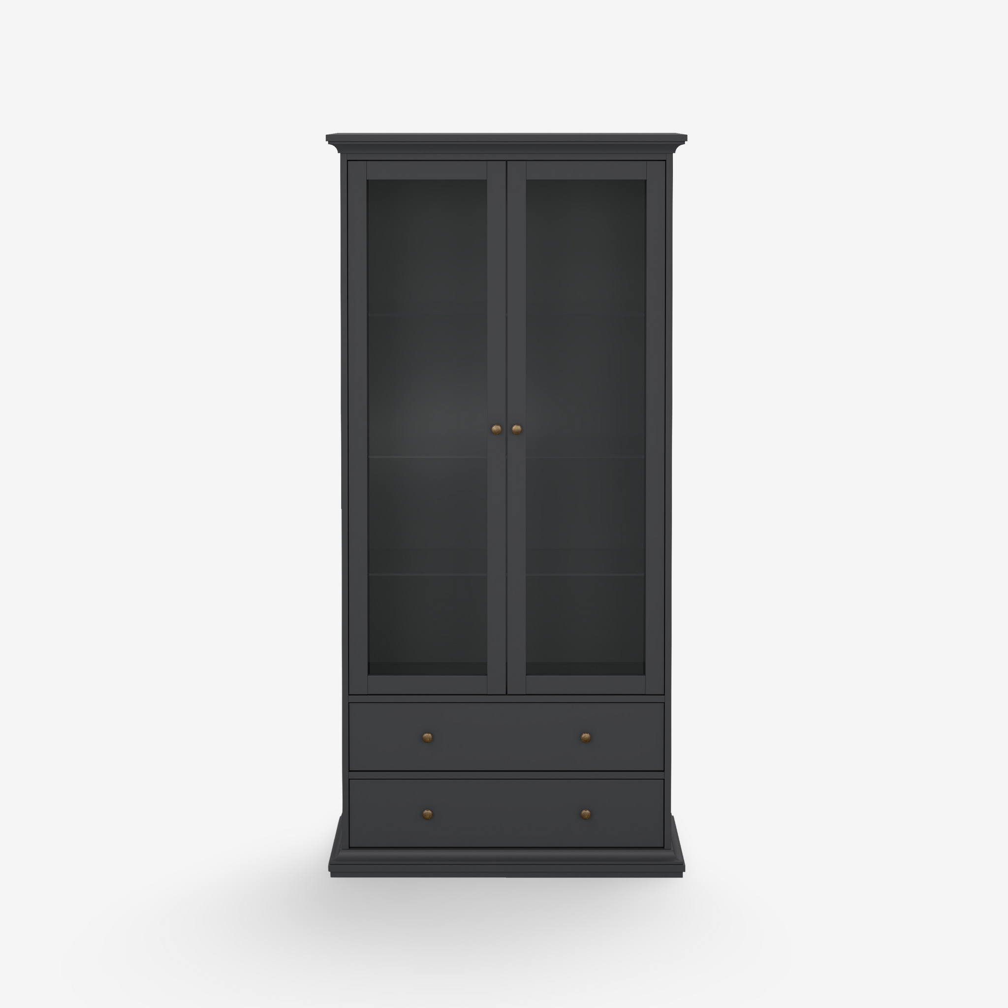 GUSTA | ספריה בשילוב זכוכית עם 2 דלתות ו- 2 מגירות - KUALA