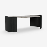 MINTO | שולחן סלון אובלי משיש ועץ מנגו, 125/60 ס"מ - KUALA