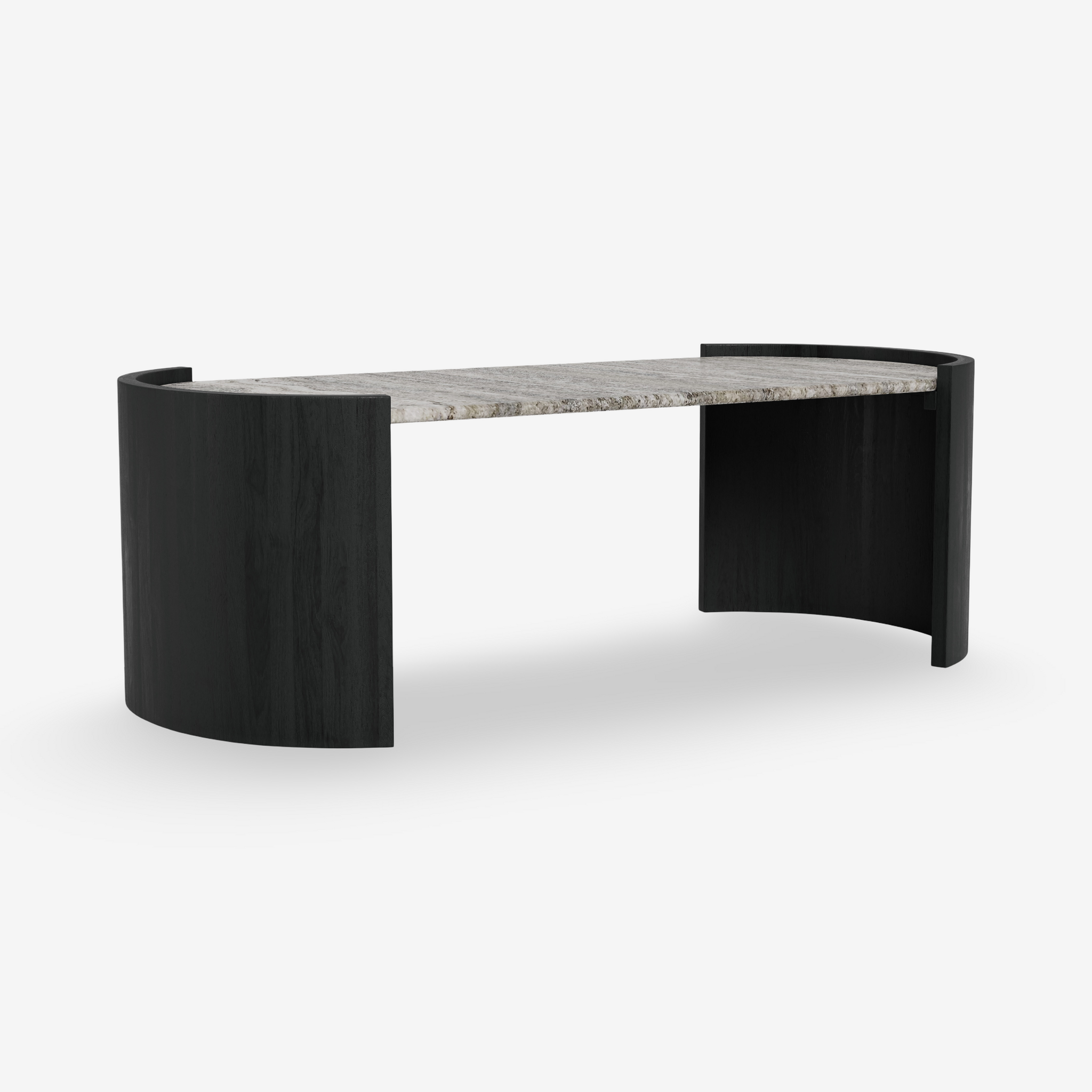 MINTO | שולחן סלון אובלי משיש ועץ מנגו, 125/60 ס"מ - KUALA