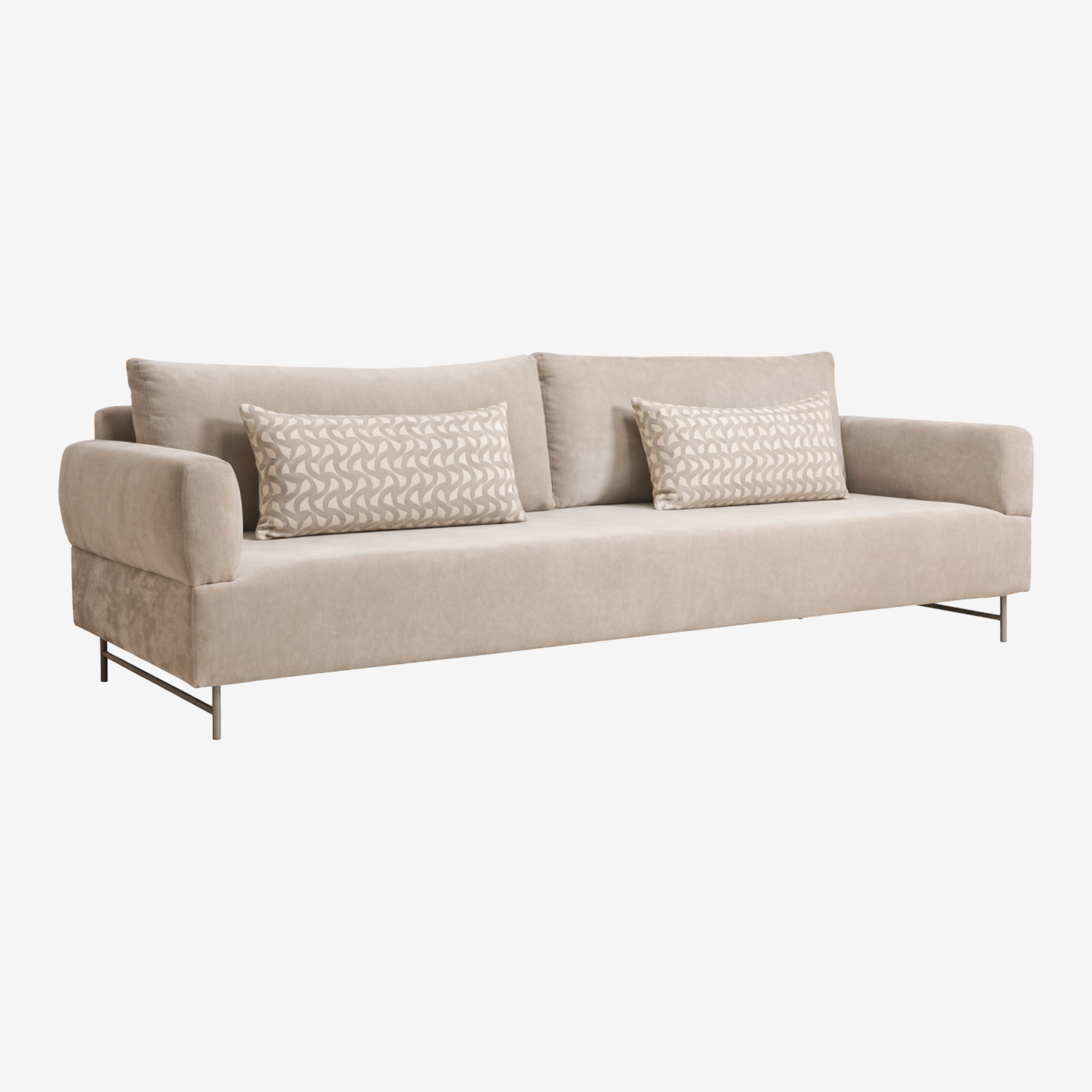 ENZO | ספה תלת מושבית מרופדת בבד אריג - KUALA