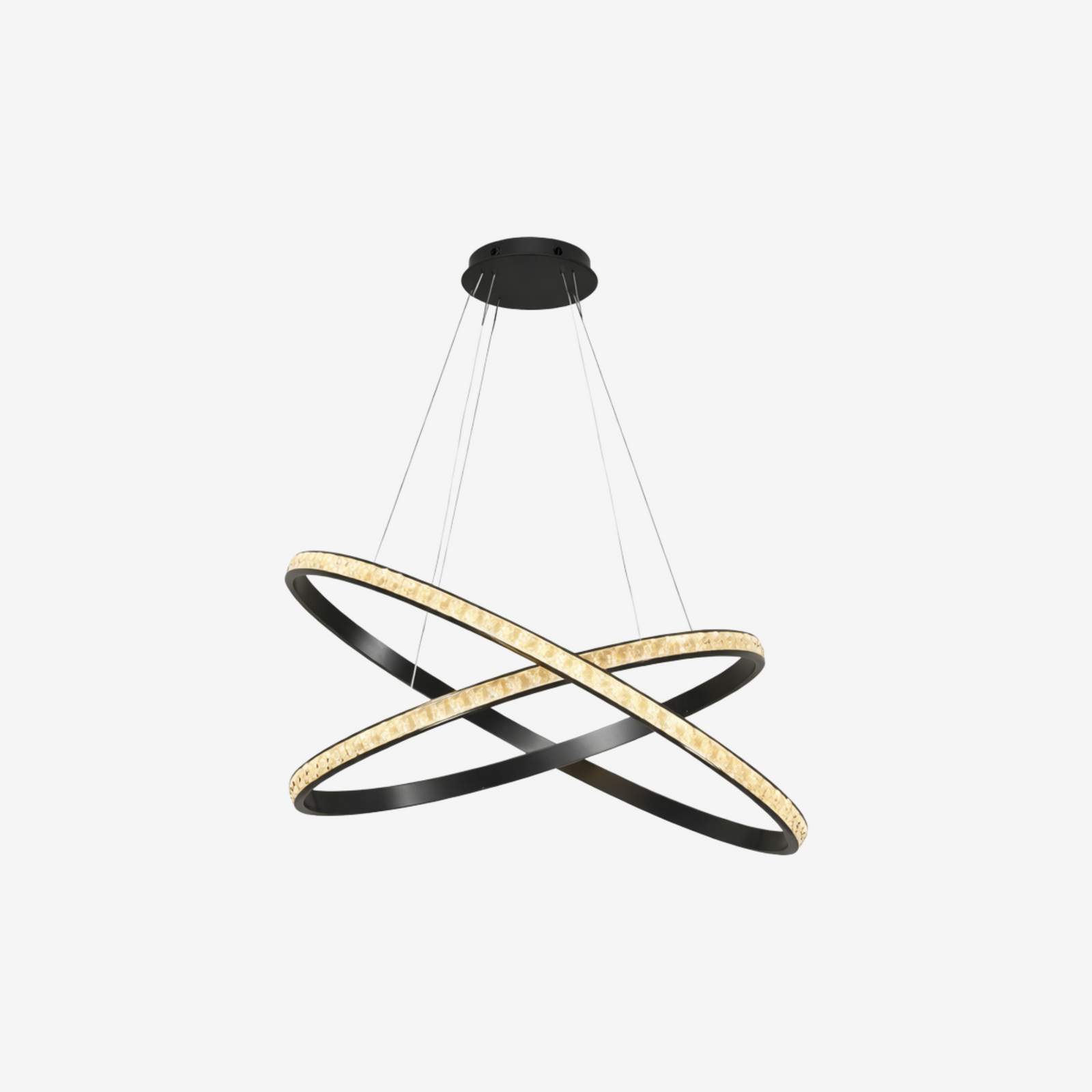 PILO | מנורת תליה בשילוב רינג כפול בגוון שחור - KUALA