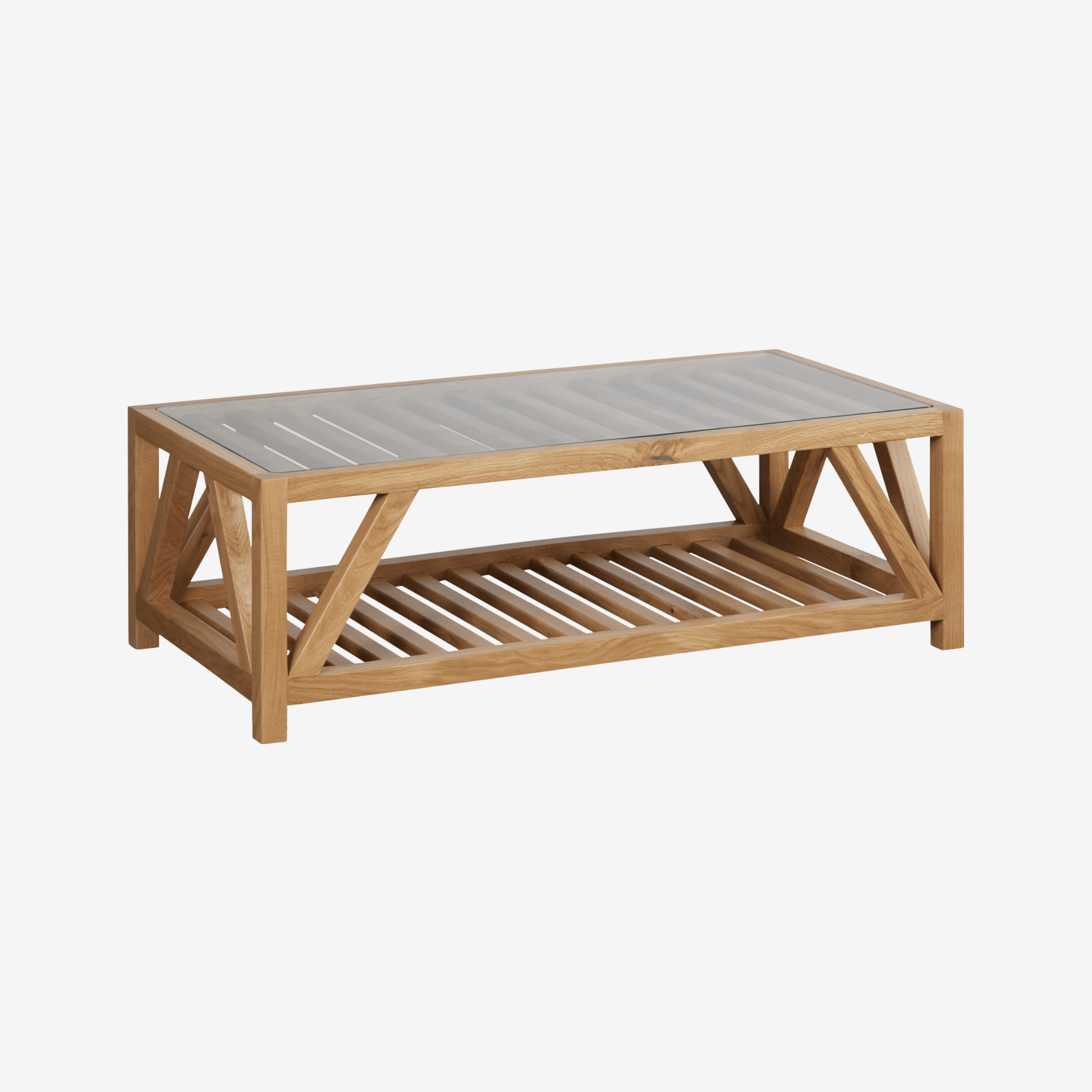 VOGUE | שולחן סלון מלבני מעץ מלא וזכוכית, מגיע בשני גדלים - KUALA