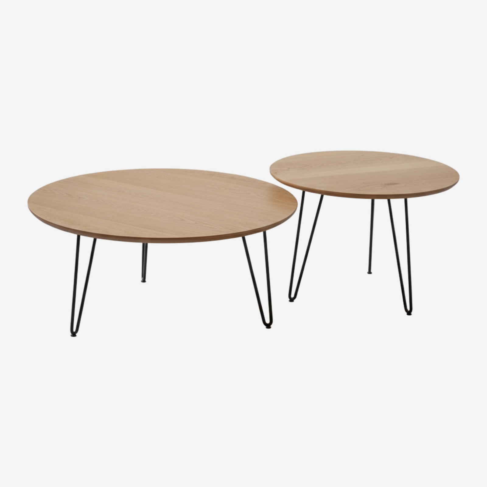 WOODLEN | סט שולחנות עגולים מעץ ומתכת