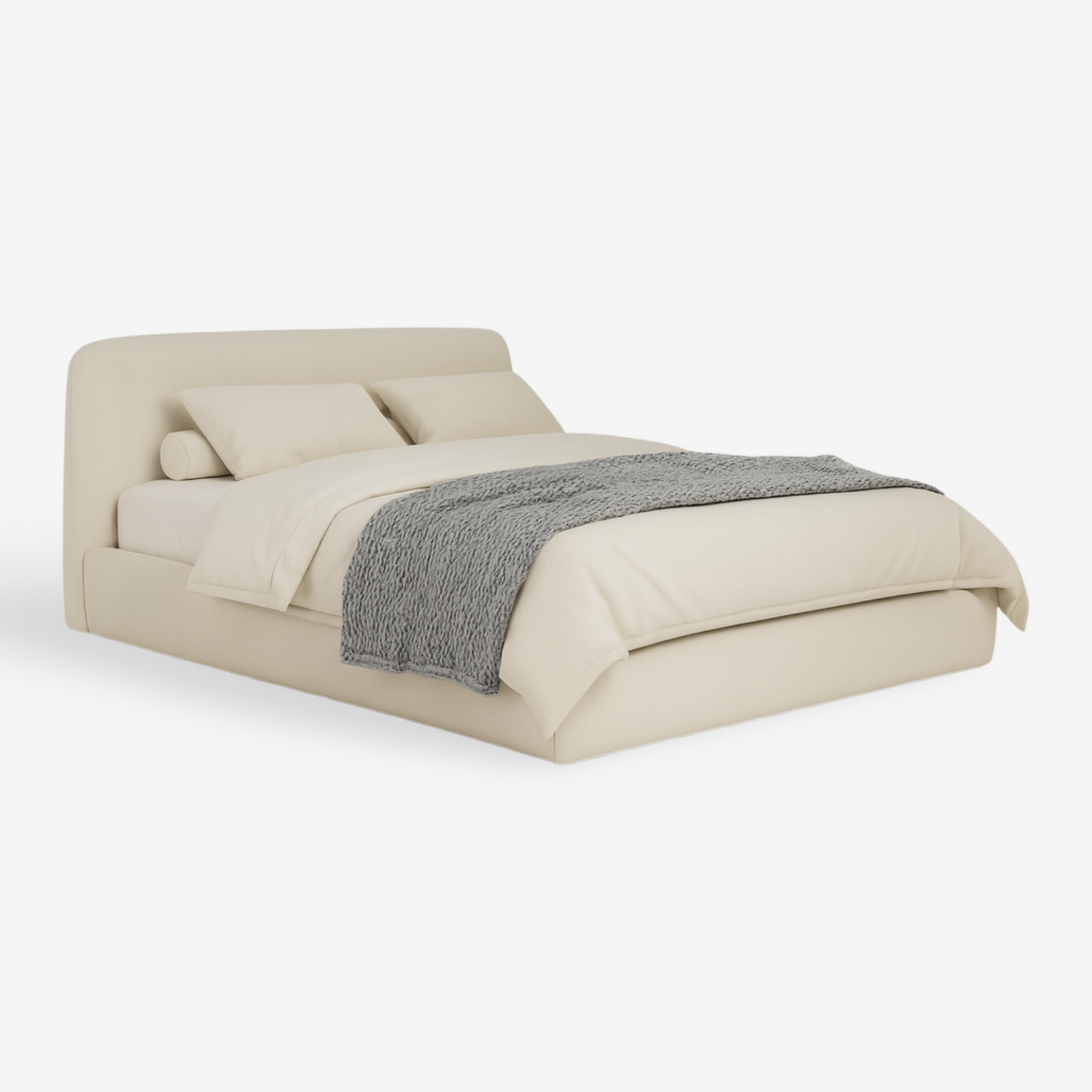 SHIJING | מיטה זוגית מרופדת בד אריג