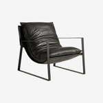 RAMBLAS | כורסא לאונג' עם מושב דמוי עור שחור