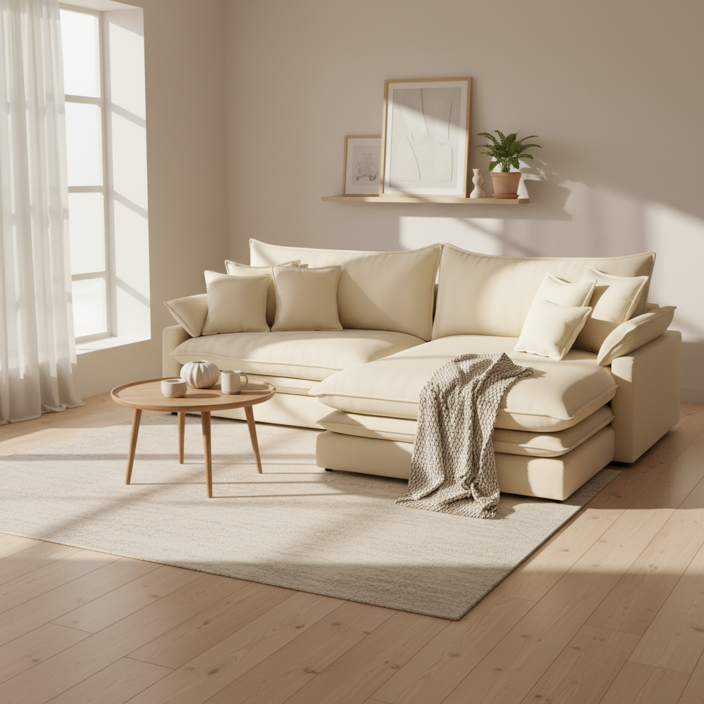 SOFTISENS | ספת רביצה מודרנית עם כריות מושב כפולות ושזלונג