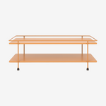 DEROM | שולחן סלון מלבני ממתכת ועץ, 110/55 ס"מ