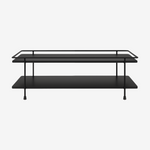 DEROM | שולחן סלון מלבני ממתכת ועץ, 110/55 ס"מ