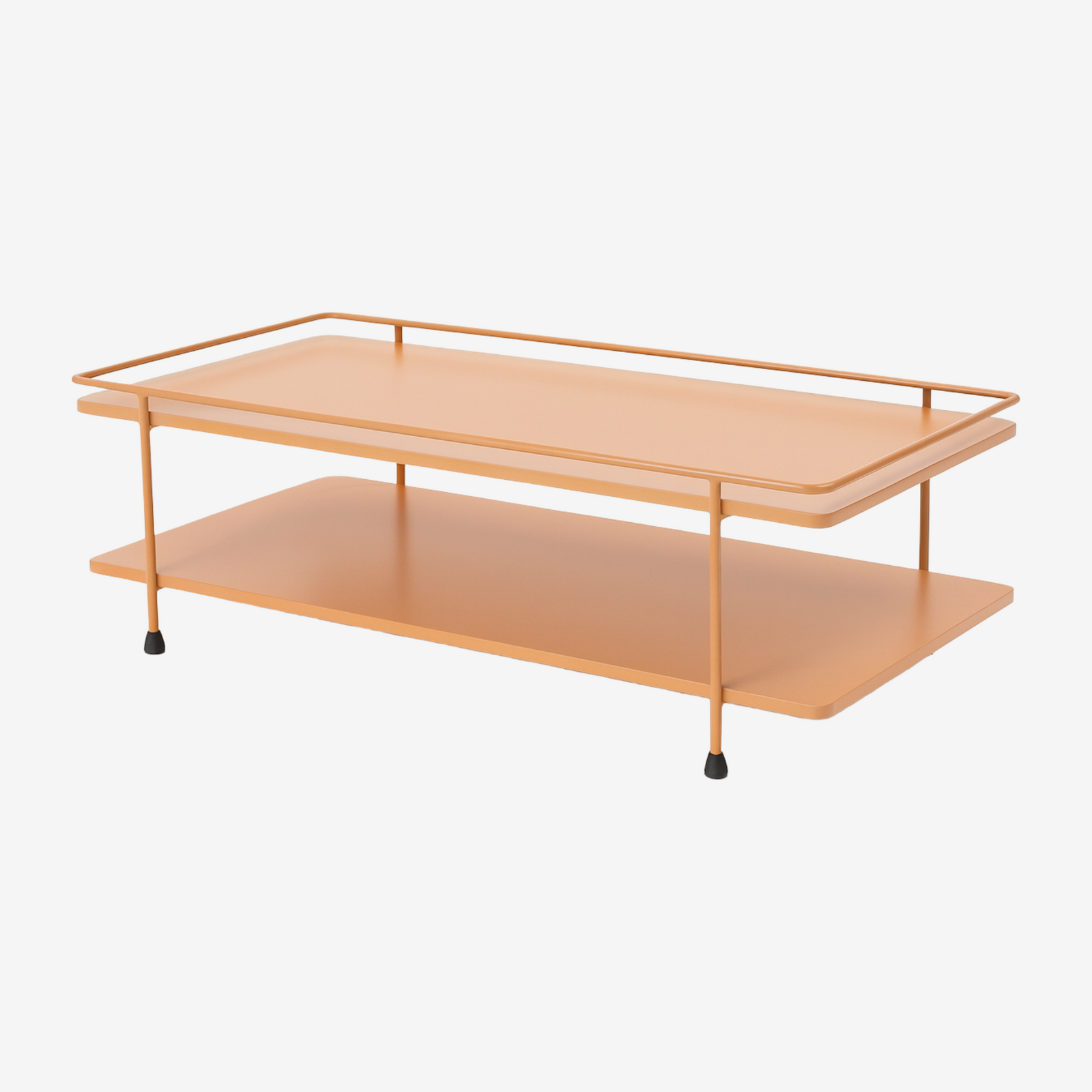 DEROM | שולחן סלון מלבני ממתכת ועץ, 110/55 ס"מ